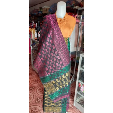 SONGKET BATAK PIALA KOSONG TENUN TANGAN TARUTUNG PINK BELLA GOLD HIJAU SINGKET ULU TORUS SONGKET MEW