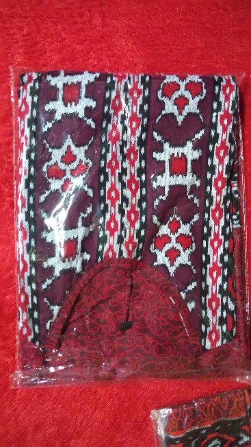 Batik Couple Keluarga Modern  Motif Mego Mendung Merah Maroon Busui Jumbo Termurah -batik Pekalongan