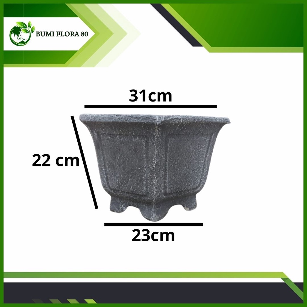 pot segi 6 D kaki/pot semen segi 6 d kaki