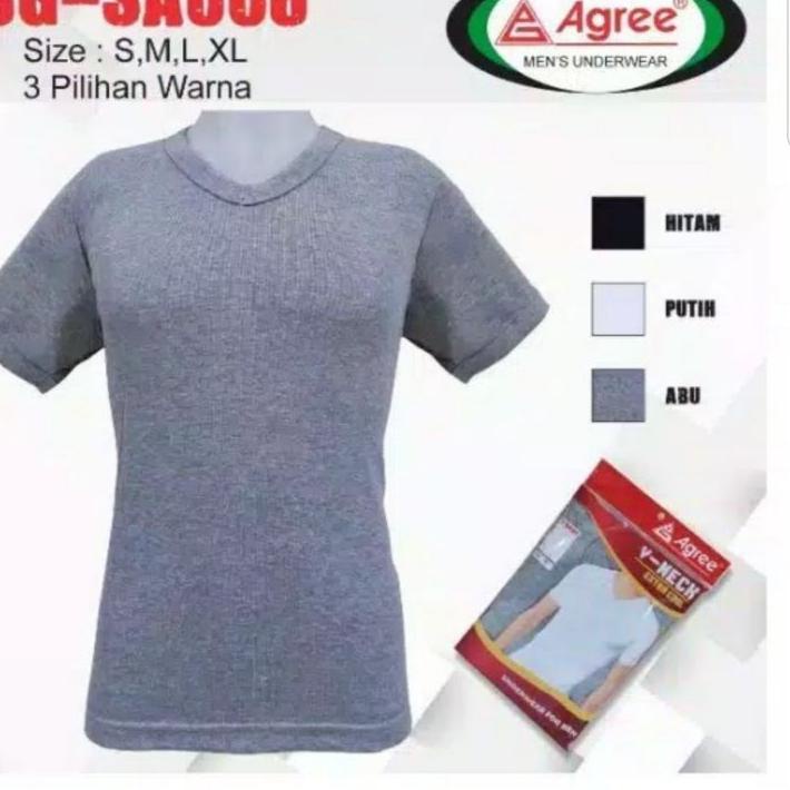 Model Baru kaos dalam oblong Pria Agree AS008 V-Neck