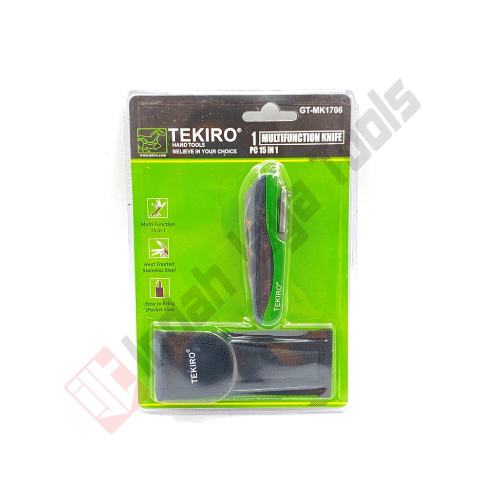 TEKIRO GT-MK1706 Multifunction Knife 15 in 1 - Pisau Lipat Multifungsi Stainless Steel