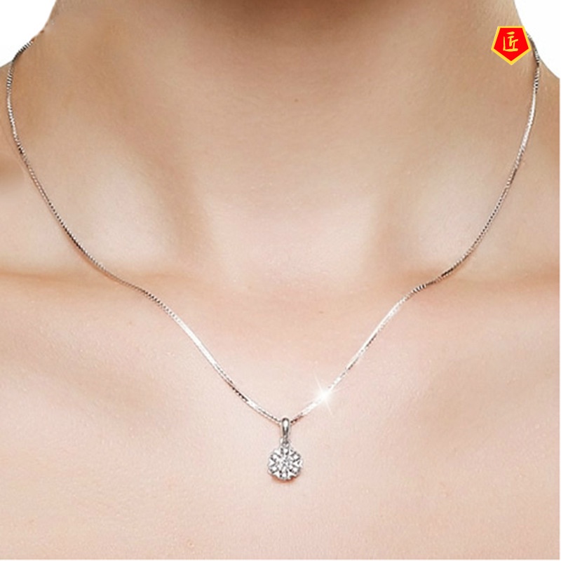 [Ready Stock]Crystal Snowflake Jeweled Pendant Simple All-Match Accessories