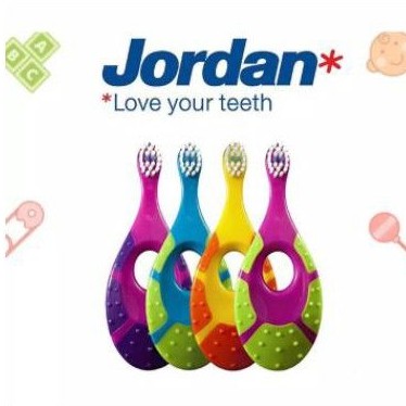 JORDAN SIKAT GIGI bayi EXTRASOFT HANDEL LOBANG TENGAH step 1 usia 0-2y