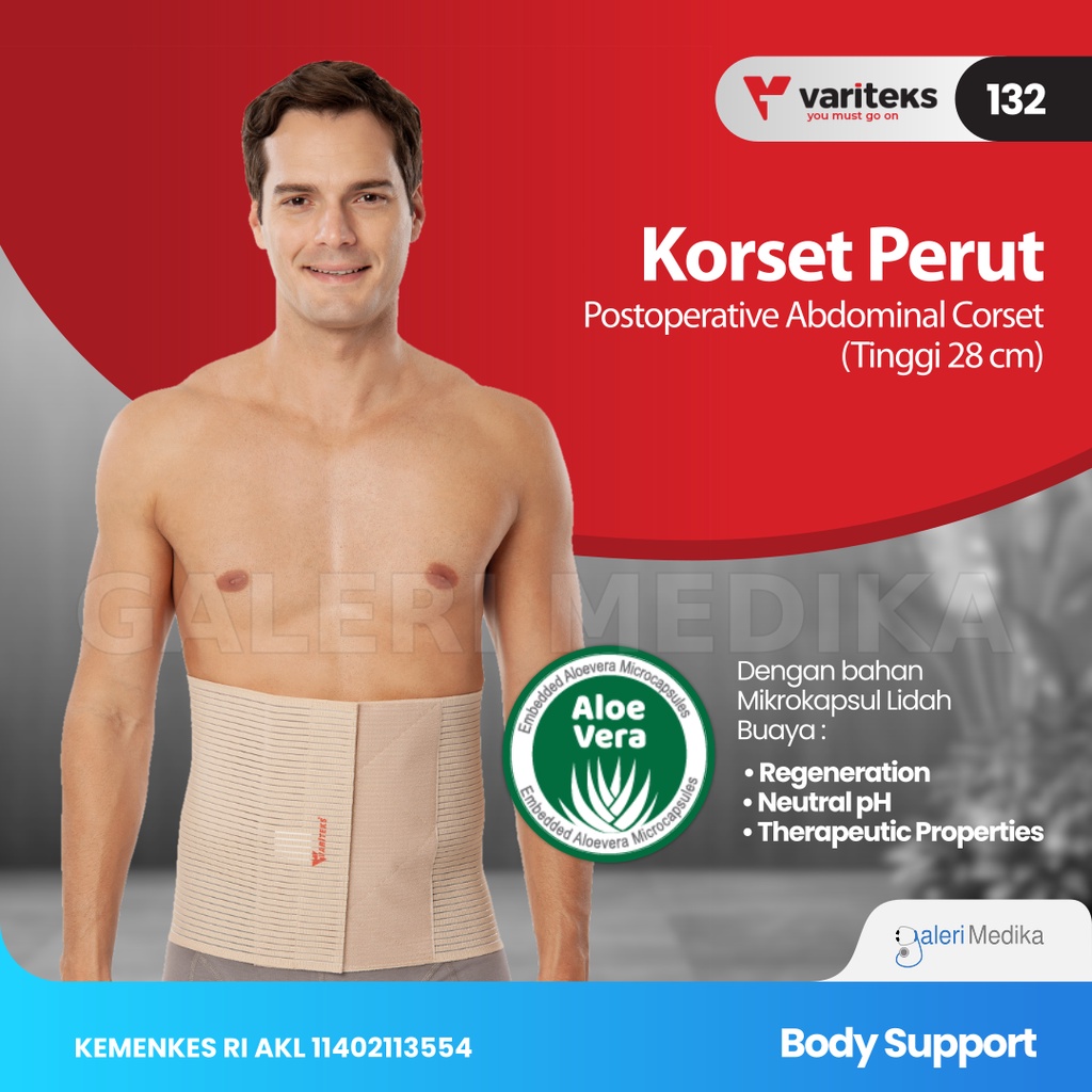 Korset Paska Operasi Variteks 132 Postoperative Abdominal Corset Tinggi 28cm - Untuk Perawatan Paska Cidera Abdominal