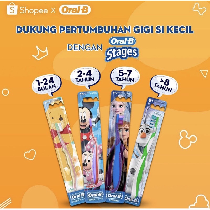 Oral-B Sikat Gigi Anak Bayi Stages 1 / Stages 2