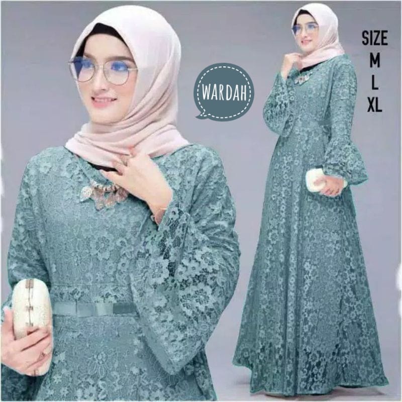 BJ - Maxi YUNITA Bahan Brukat Tulang Premium - Size M L XL XXL - Gamis Dress Pesta - Fashion Muslim