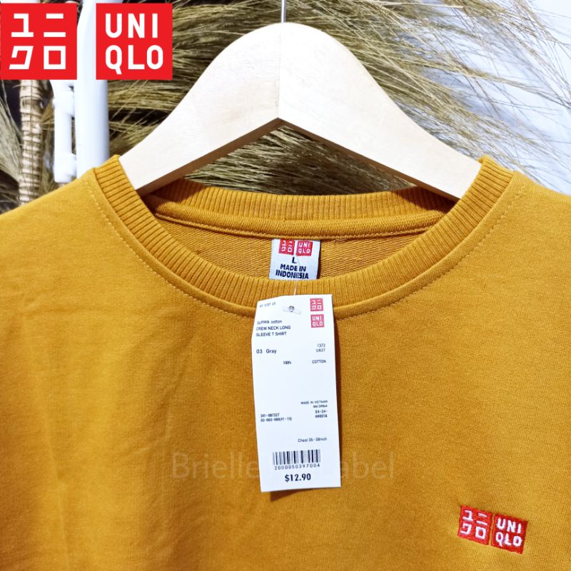 [UNIQLO] Sweater Uniqlo Unisex/ Crewneck Uniqlo/ Sisa ekspor original-Kuning mustard