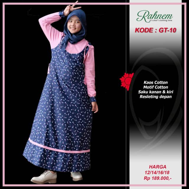 Gamis Remaja Anak Perempuan / Rahnem GT - 10 / Fashion Muslim
