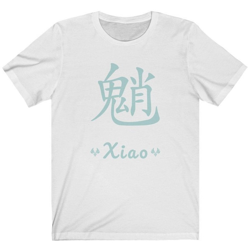 Tshirt XIAO Kanji Genshin Impact Online Game Material Cotton Combed