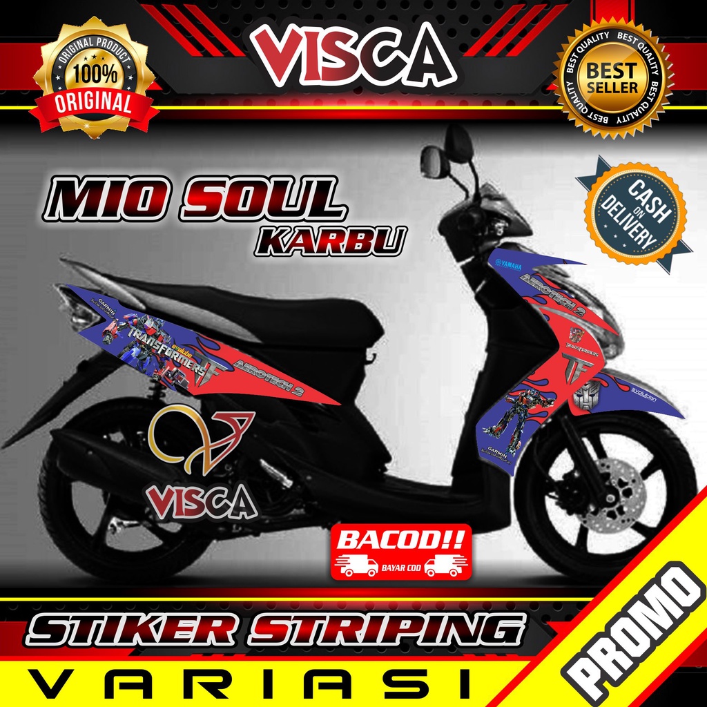 Striping Mio Soul Karbu - Stiker Sticker Striping Variasi Lis Yamaha Mio Soul Karbu - Striping Holog