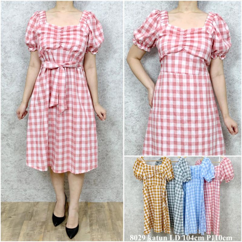 Dress Korea wanita / Dress kotak