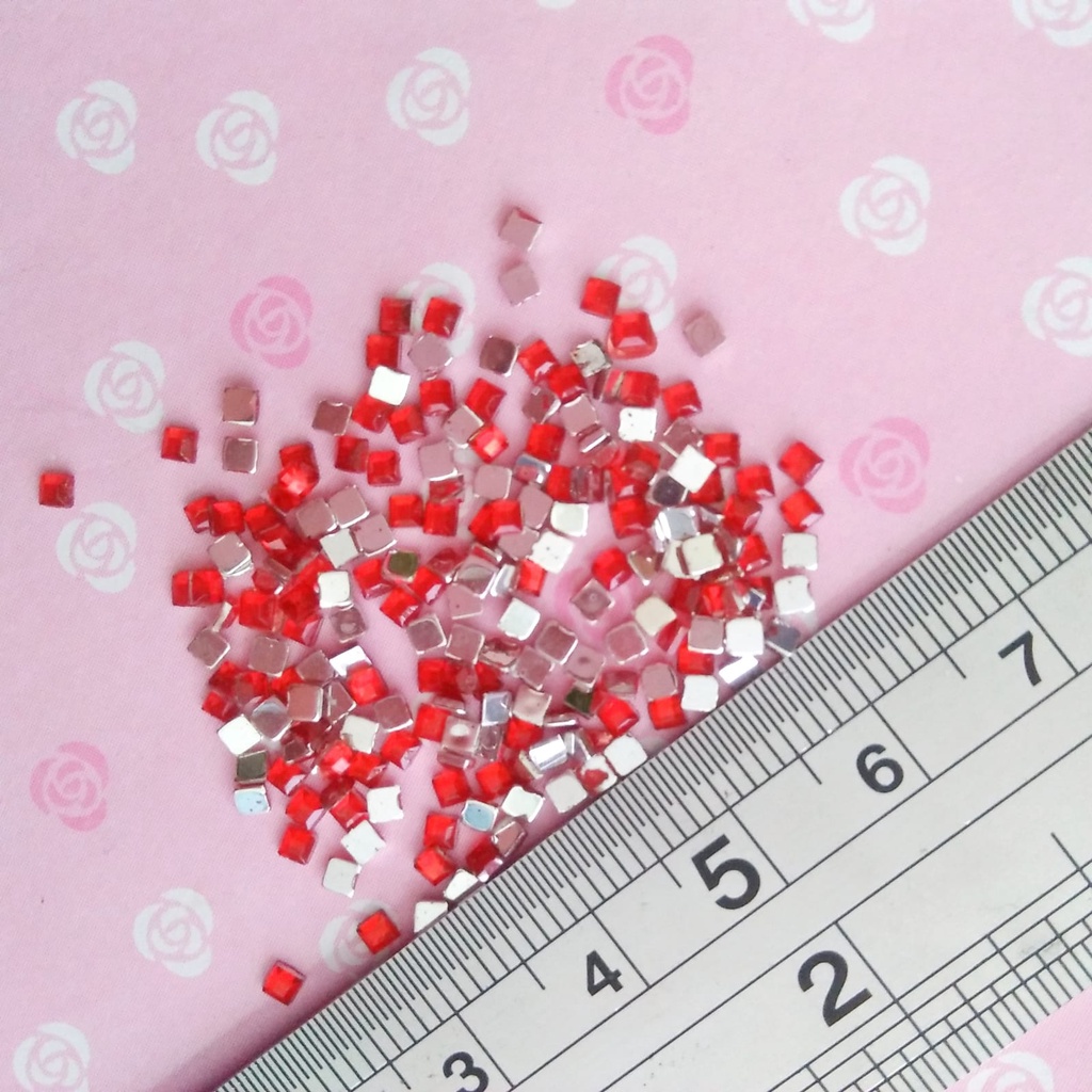 DEKORASI SLIME / CLAY / NAIL ART RHINESTONE SQUARE