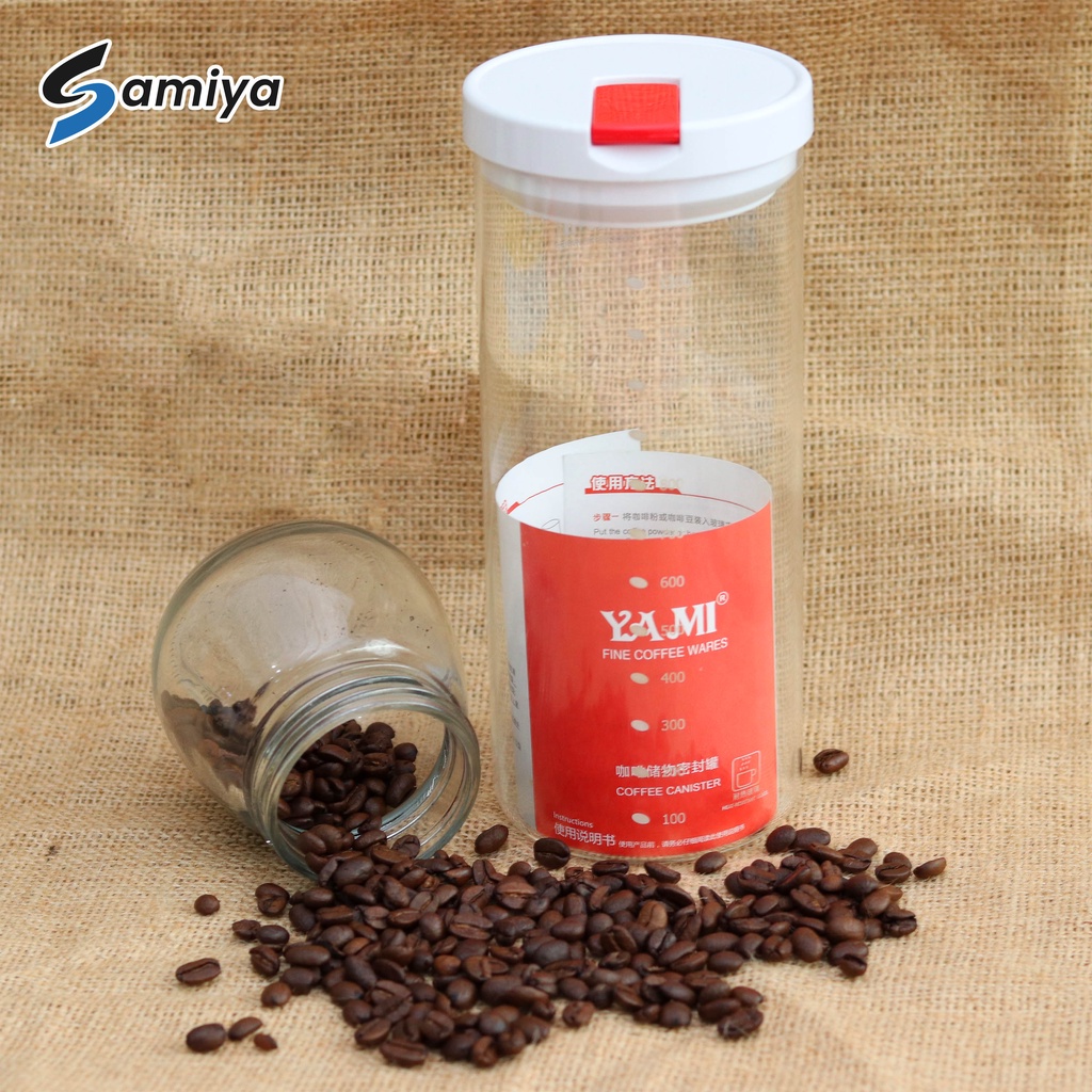 yami toples coffee canister / tempat penyimpanan kopi serbaguna / vacuum artight yami