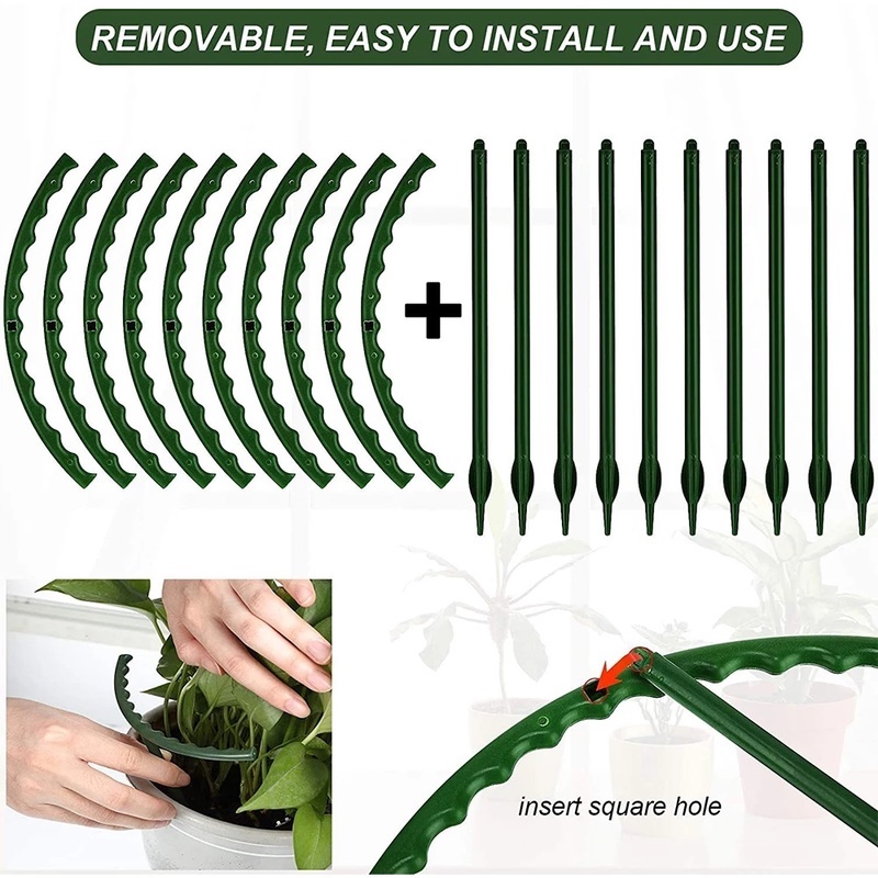 [Garden Plant Support Cage ][ Half Round Flower Holder Stake ][Plastic Flower Pot][ Climbing Trellis Orchard Rod Gardening Bonsai Tool][Plastic Green House Orchard Rod]