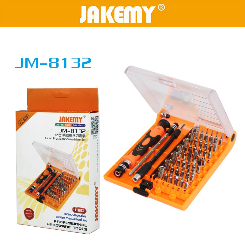 Jakemy JM-8132 45 IN 1 Obeng Set TOrx Hex Slotted Triangle Lengkap Komputer