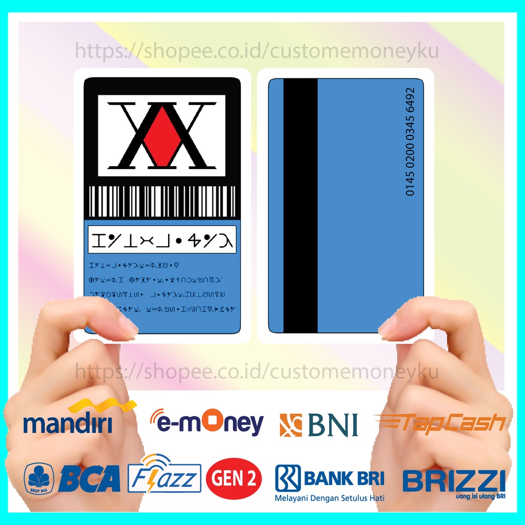 KARTU EMONEY ANIME HUNTER X HUNTER CARD ETOLL E-MONEY MANDIRI FLAZZ BCA GEN 2 TAPCASH BRIZZI 2 SISI