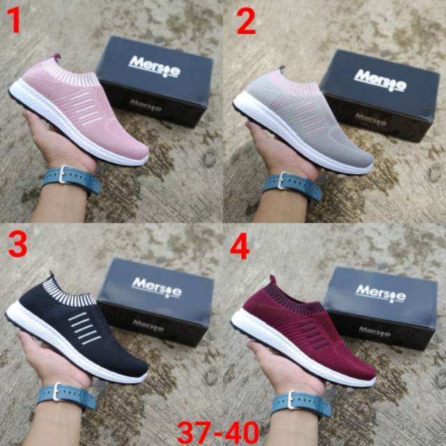 Sepatu import sepatu wanita 07 sepatu slip on rajut