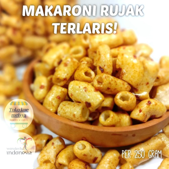 

Instant-Camilan- Makaroni Bumbu Rujak Pedas Manis - 1/4 Kg -Camilan-Instant.