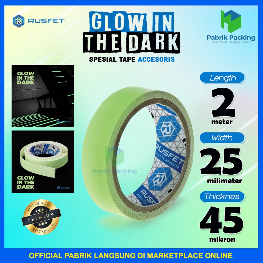 

Selotip Glow In The Dark Tape | Selotip Fosfor Spesial Tape Termurah Satuan