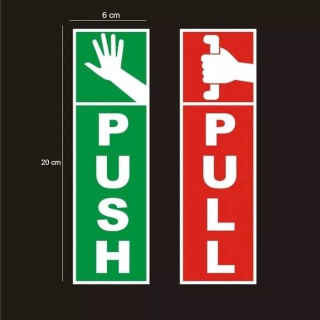 Sticker Push Pull Door - Stiker Tarik Dorong Pintu