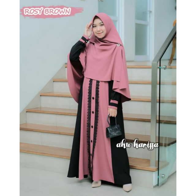 Set syar'i renda by Ak ORi, gamis murah aku harisa, dres murah harissa