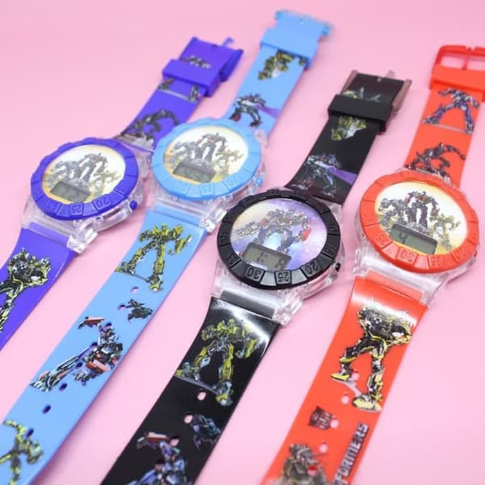 Best Seller! JAM TANGAN ANAK LAKI LAKI TRANSFORMER LAMPU MUSIK DIGITAL Terbatas!