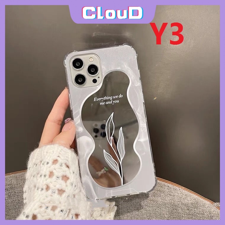 Soft Case TPU Motif Bunga / Bulan / Daun / Cermin Untuk IPhone 11 13 12 Pro Max 7 8 Plus XR X XS Max SE 2020