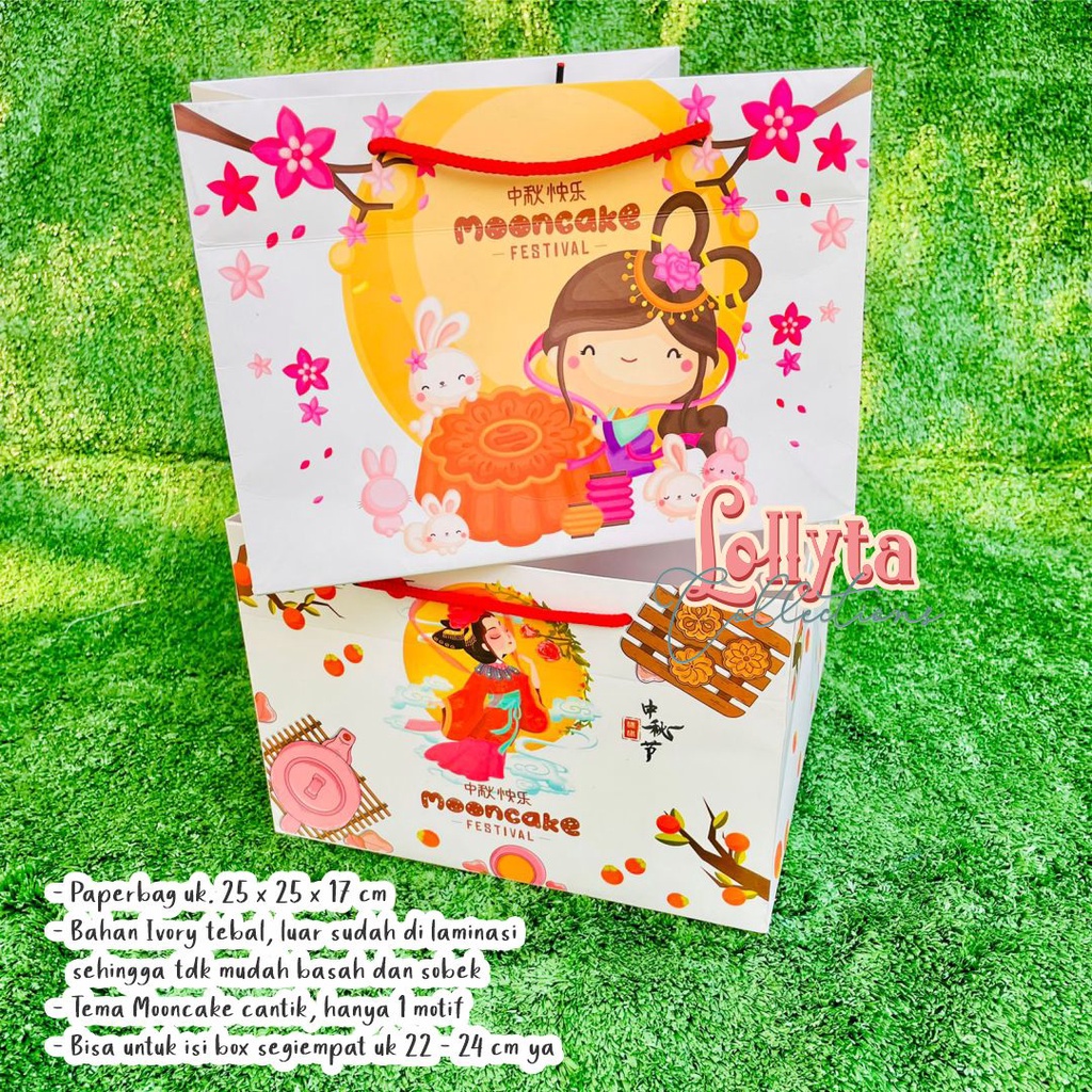 

Paperbag Mooncake uk. 25 x 25 x 17 cm ada 2 varian