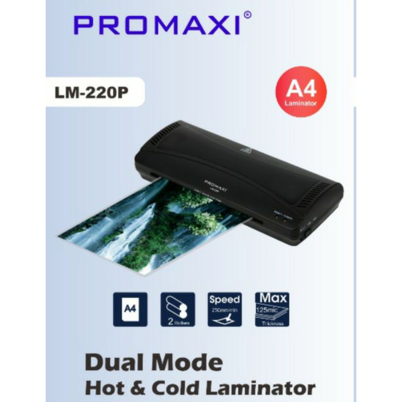 PROMAXI LM210P Mesin Laminating SIZE F4 A4 ORIGINAL / Laminator Ekonomis Low Watt 210 P