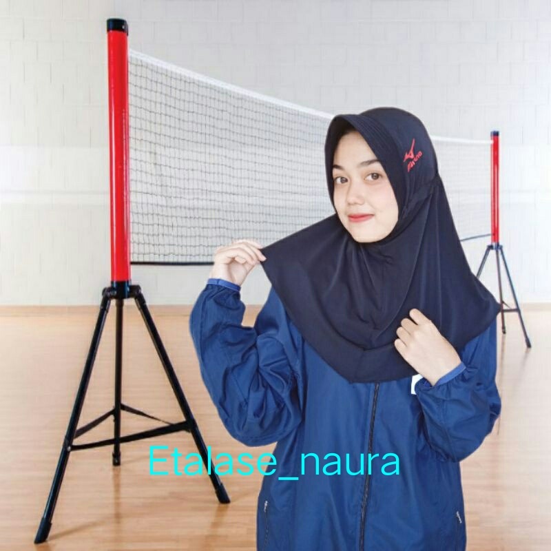 Hijab Sport Serut/Tali Serut/Serut Jokowi/Kerudung Olahraga/Kerudung Mizuno