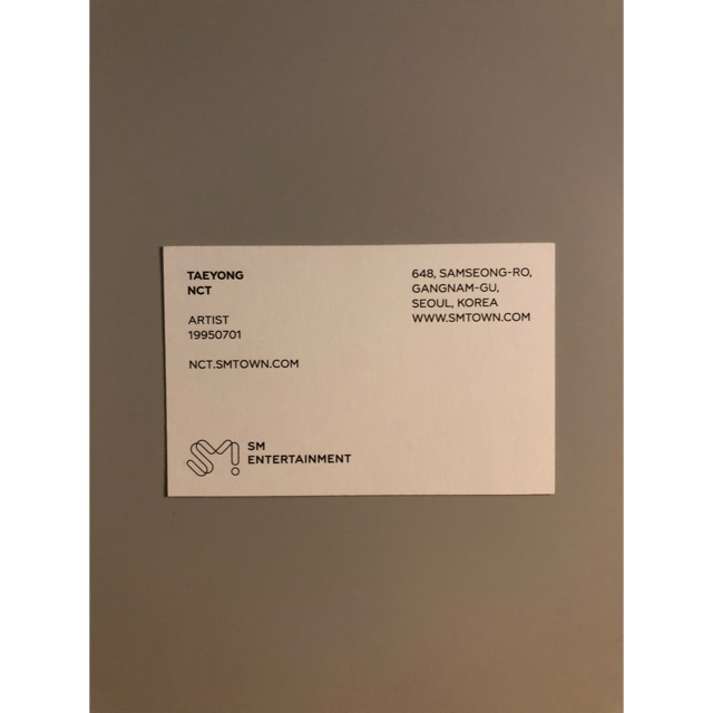 NCT TAEYONG NAME CARD + TUBE OF NCT POSTERS