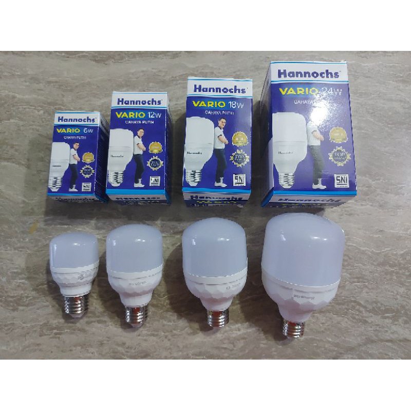 Bola Lampu LED Kapsul Hannochs VARIO Hemat Energi 6 Watt, 12 Watt, 18 Watt, 22 Watt - Cahaya Putih