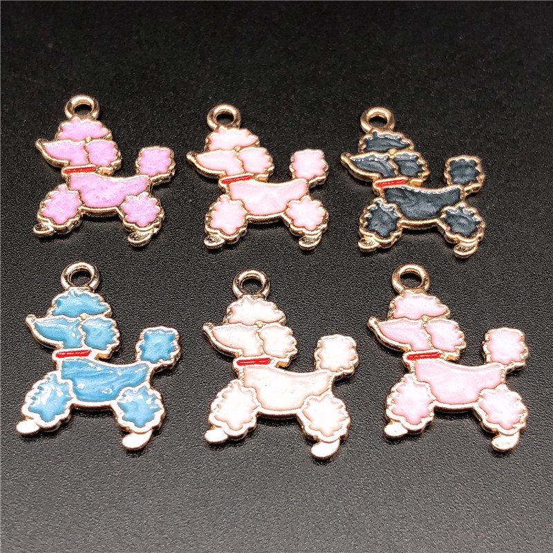 4pcs Liontin Enamel Bentuk Anjing Bahan Alloy Untuk Membuat Perhiasan Charms