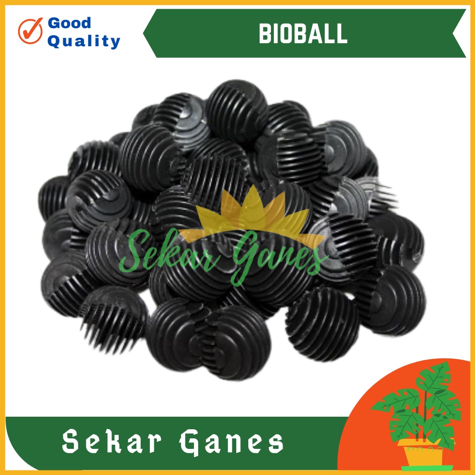 Sekarganes Paket 100 Pcs Bioball Bio Ball 2,9CM Bola Media Filter Limbah Aquarium Kolam Bulat Bukan Rambutan Murah