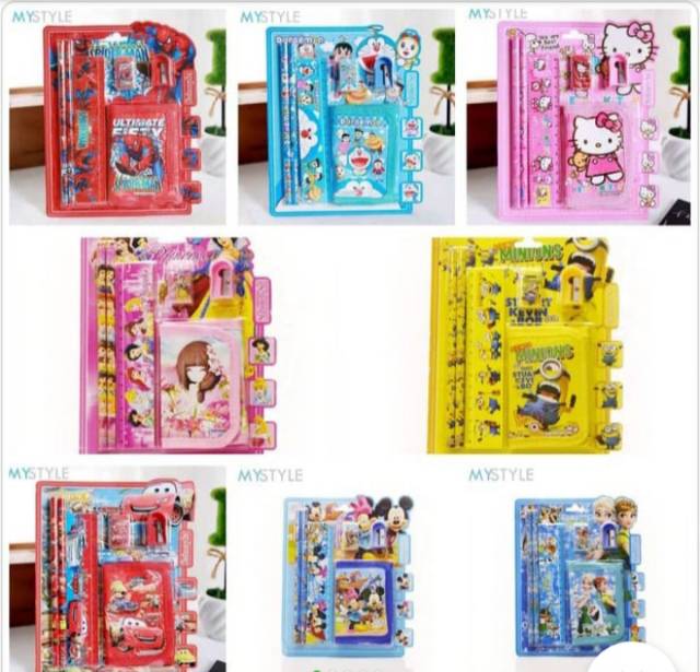 

Paket alat tulis karakter tsum,frozen,minions