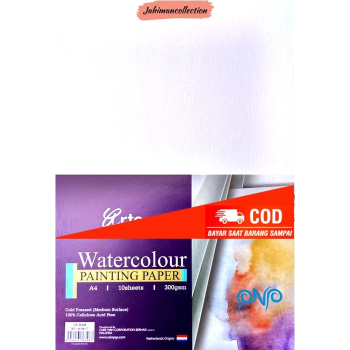 

✨ BISA COD ✨ Arto A4 Watercolour Paper 300 gsm Kertas Gambar Cat Air Cellulose
