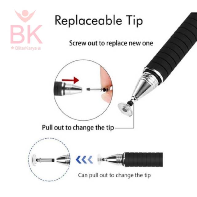 Stylus Pen 2in1 Universal Android Samsung Ipad Ujung Lancip