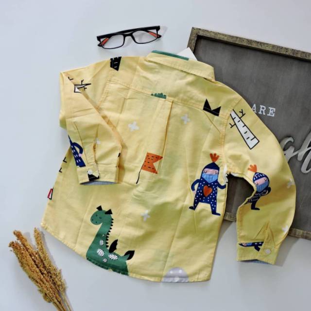 LD2 - ATASAN ANAK PREMIUM DINO SHIRT (PREMIUM IMPORT)