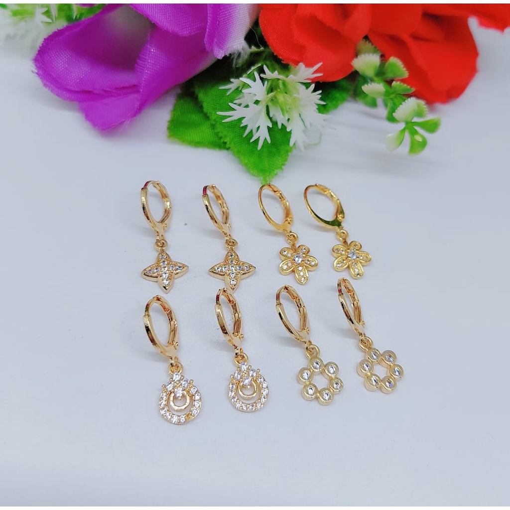 Anting xuping permata lapis emas perhiasan fashion a-h