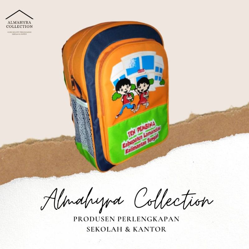 

Tas Ransel Sekolah TK PAUD seragaman custom Nama Sekolah