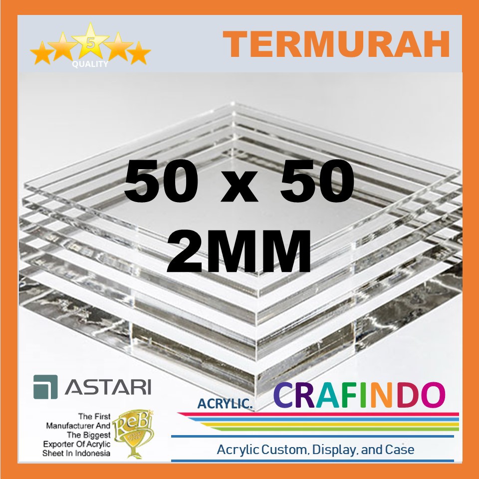 

Akrilik lembar 50 x 50 ukuran tebal 2 mm bening acrylic sheet