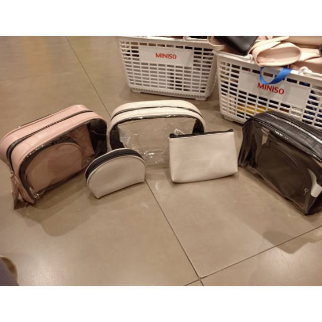 MINISO cosmetic bag Pouch bening transparant tas