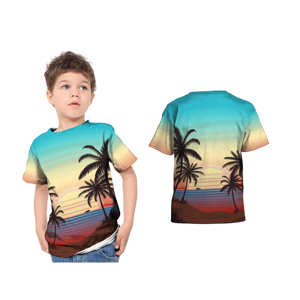Kaos Pantai Anak Anak Cewe Cowo Full Printing - Baju Jersey Kaos Pantai Anak Anak 01