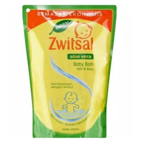 Zwitsal Baby Bath Hair And Body Natural Aloe Vera Refill 450 ml