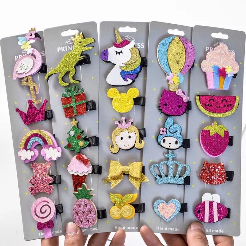 DELUNASHOP_ACC 5PCS JEPIT RAMBUT ANAK / JEPITAN RAMBUT ANAK MOTIF KARAKTER KARTUN