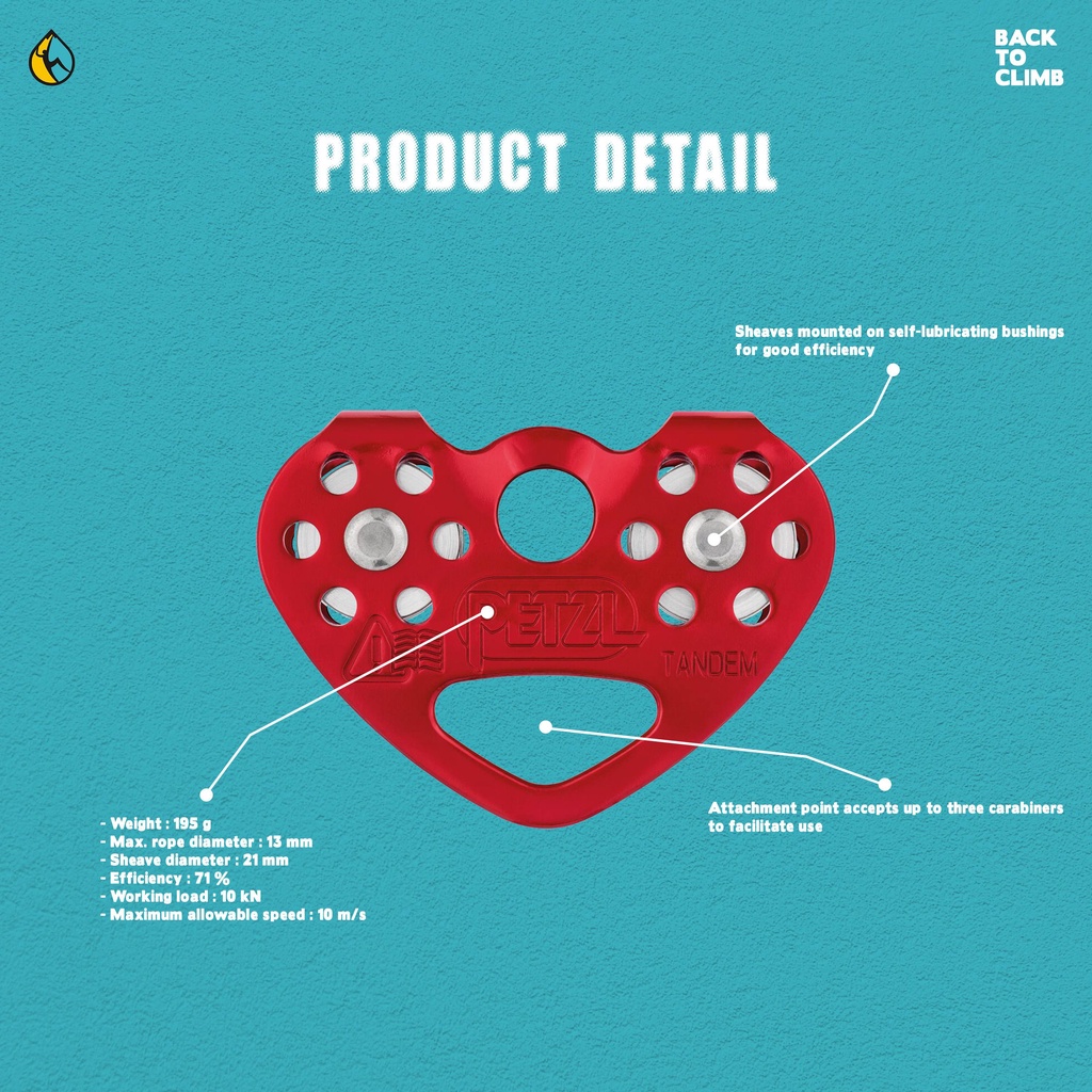 Petzl Tandem Pulley Outbound Speed Safety Industri