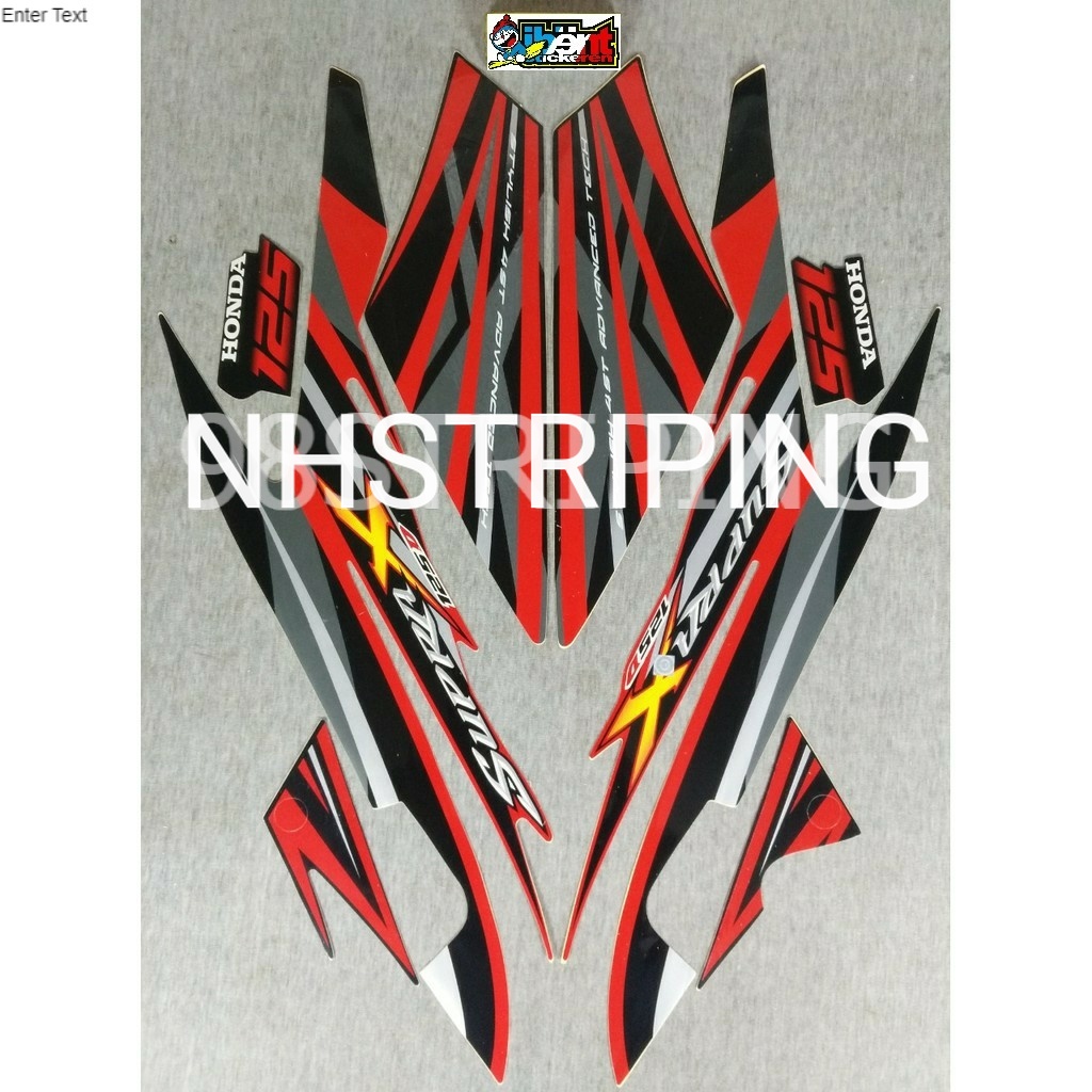 STIKER SUPRA X 125D MERAH TAHUN 2008 2009 STRIPING LIS STANDAR BODY HONDA 125 D