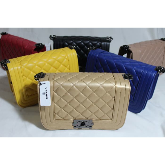 GROSIR 0551 Promo Murah Tas Selempang Wanita Terbaru Chanel Boy Mini Tali Rantai TAS SELEMPANG