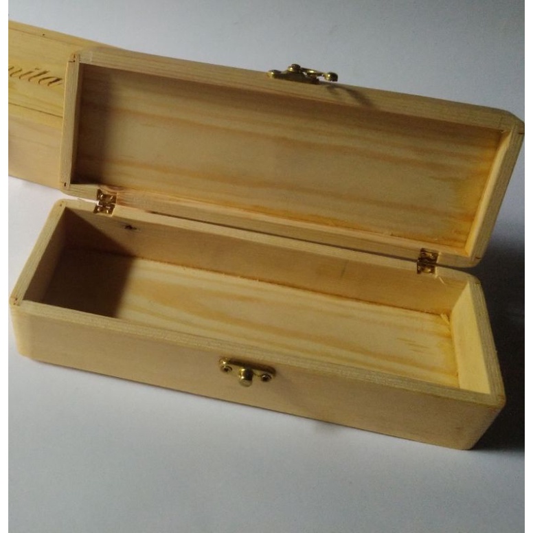 

kotak pensil kayu jati belanda + laser nama