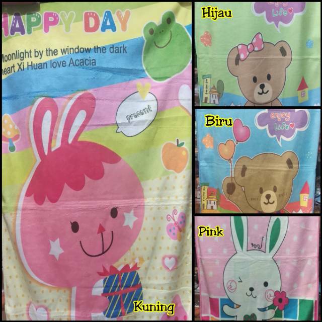 Handuk bayi tebal 50x100 cm full gambar warna